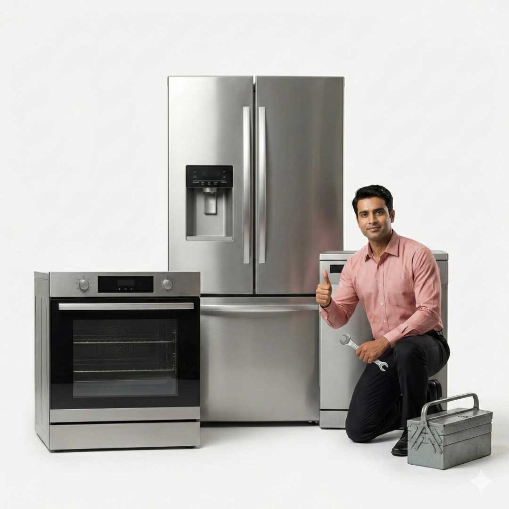 Expert IFB AC repair technician servicing a split air conditioner in Hyderabad
