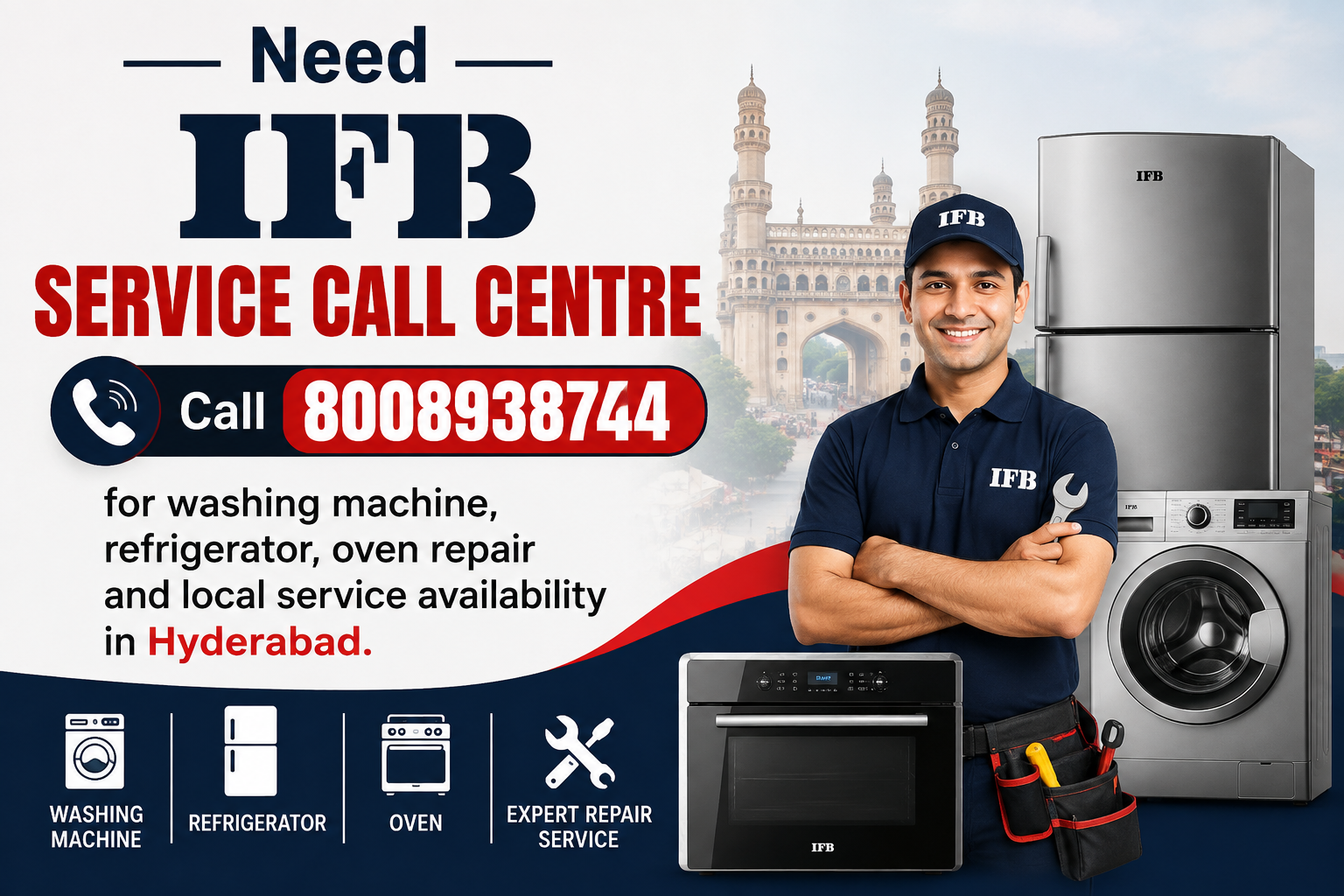 IFB Service Call Centre Hyderabad for washing machine, refrigerator and oven repair – Call 8008938744